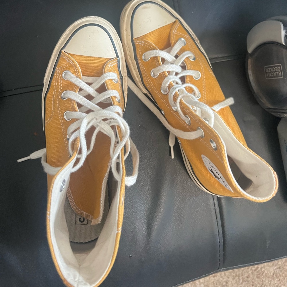 yellow converse high tops